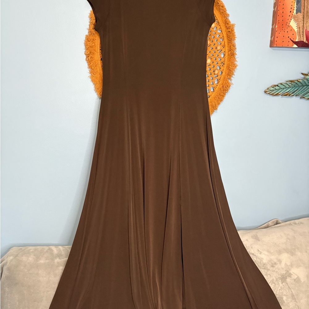 Michael Kors Elegant Brown Maxi Dress size petite medium